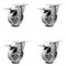 Service Caster 4 Inch Semi Steel Swivel Top Plate Caster Set with Total Lock Brake SCC SCC-TTL20S414-SSS-4 - alternate 1